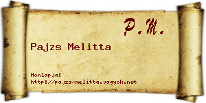 Pajzs Melitta névjegykártya